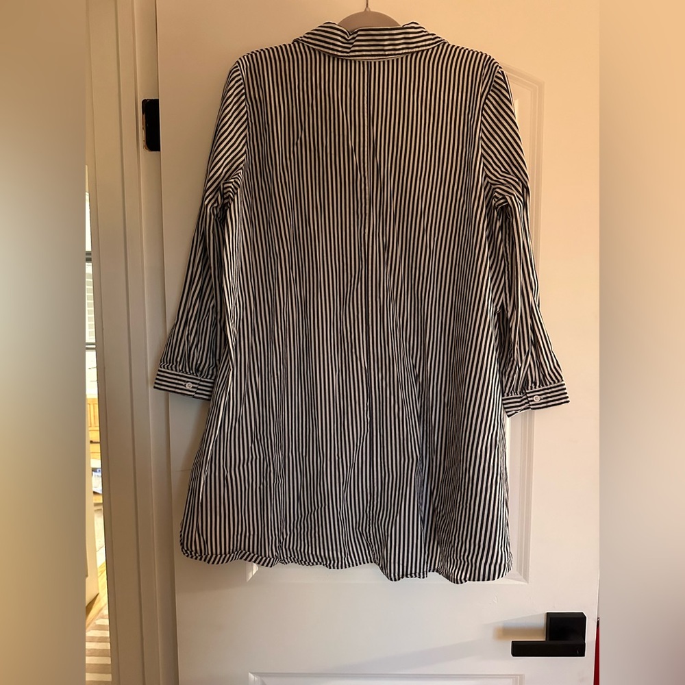 BB Dakota Navy and White Striped Shirt Dress - Picture 5 of 6
